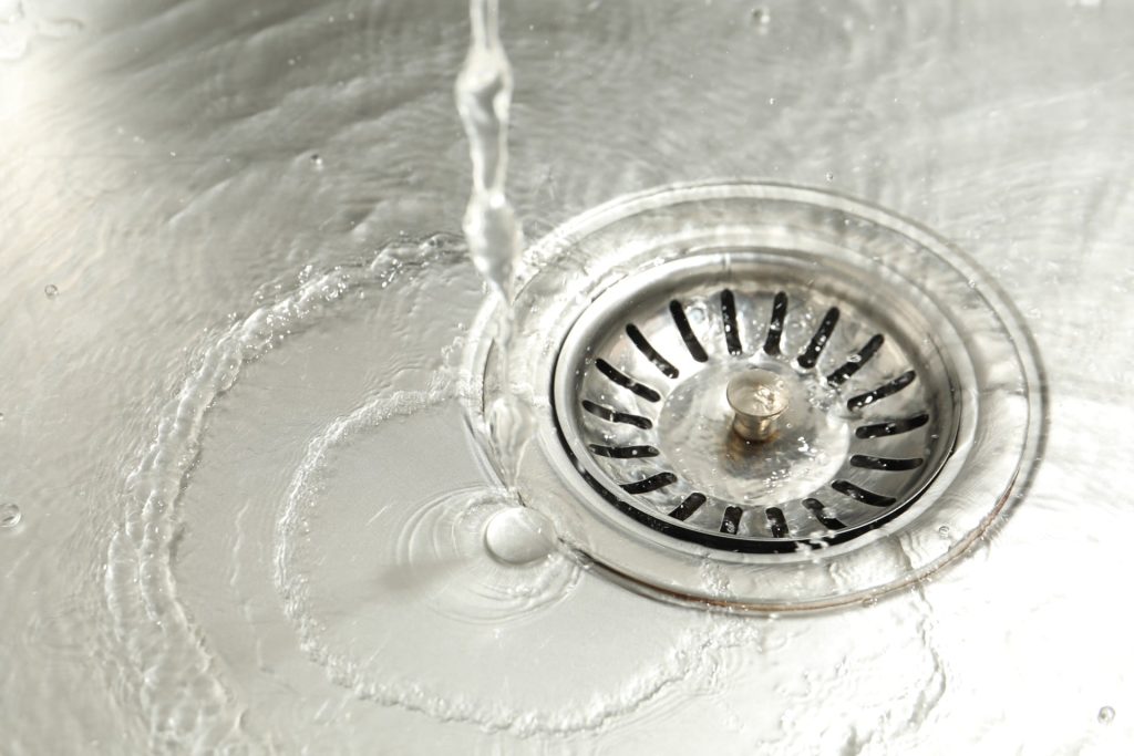 Water draining down a sink